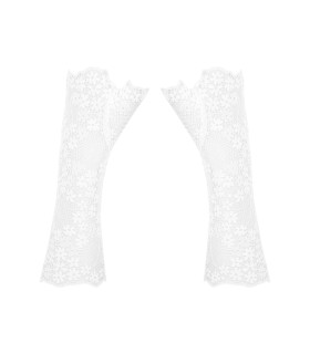 Перчатки Obsessive Heavenlly кружевные, белые, One Size - No Taboo