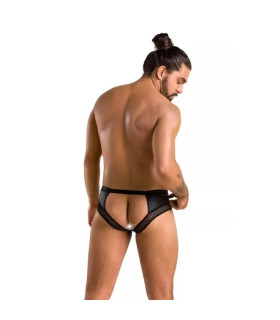 Сексуальні труси Passion Men Tom, S/M, з відкритими сідницями, чорні - No Taboo
