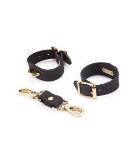 Силиконовые наручники Roomfun на застёжке, чёрные, 24 х 2.8 см - No Taboo