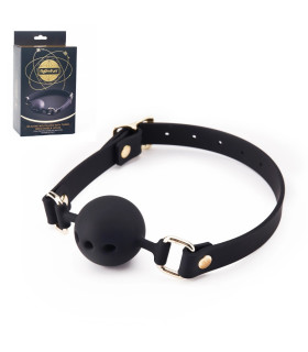 Кляп-кулька Roomfan з трьома отворами, чорний, 4.5 см - No Taboo