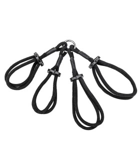 Набір мотузок з нашийником Roomfun на руки та ноги, чорний - No Taboo