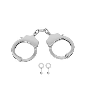 Металические наручники Roomfun с ключиком, серебристые - No Taboo