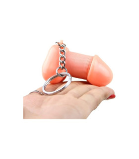 Брелок в форме пениса Roomfan с пружинкой, розовый - No Taboo