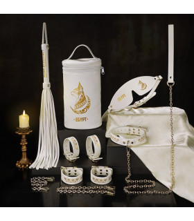 Набор БДСМ Roomfun Egyptian Cat Bondage Kit 9 предметов, белый - No Taboo