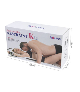 Фиксаторы на кровать Roomfun наручники, поножи, соединительные ремни, чёрные - No Taboo
