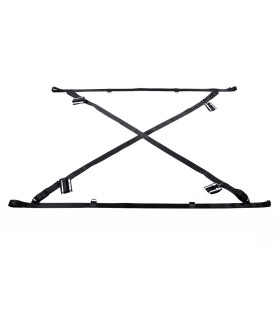 Фиксаторы на кровать Roomfun наручники, поножи, соединительные ремни, чёрные - No Taboo