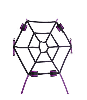 Набор фиксаторов Roomfun Spider Web Bed в виде паутины, чёрно-фиолетовый - No Taboo