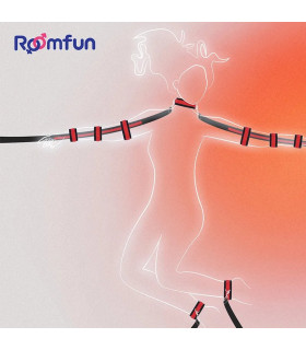 Система фиксации в кровати Roomfun Bedroom Bondage красно-чёрная - No Taboo