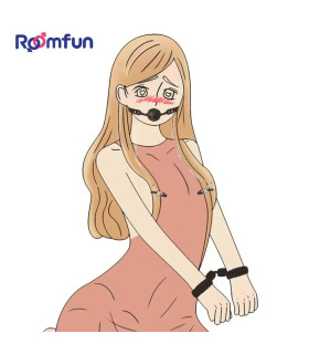 Кляп з чотирма отворами Roomfun із затискачами для сосків, чорний, 4.2 см - No Taboo