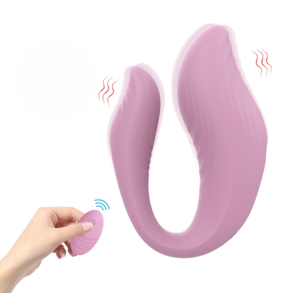 Вибратор для пар Every Night Toys Cosima с пультом, розовый, 21.2 х 3.6 см (341039), zoom