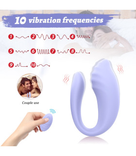 Вибратор для пар Every Night Toys Anthea с пультом, лавандовый, 19.8 х 6.3 см - No Taboo