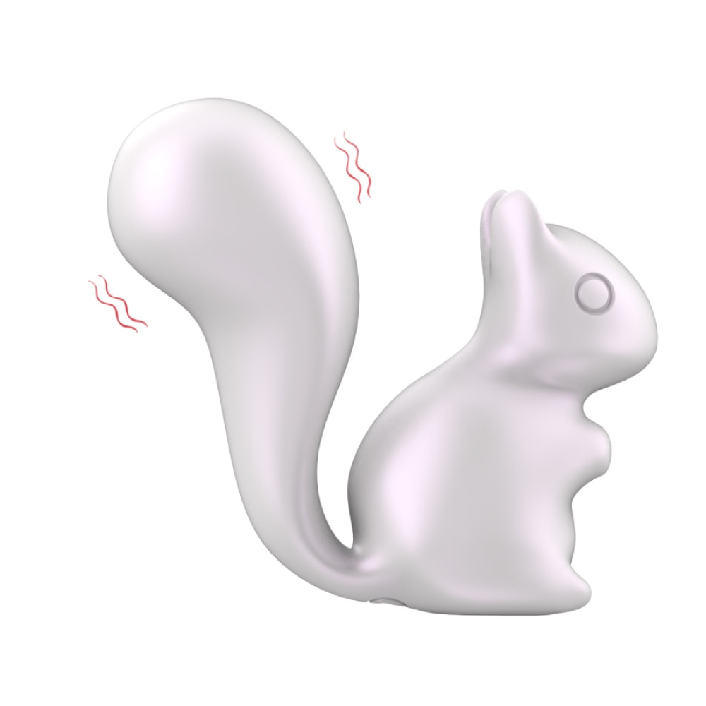 Минивибратор для клитора Every Night Toys Debbie в форме белочки, белый, 7.2 х 3 см (341016), zoom