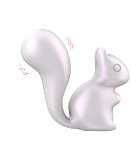Минивибратор для клитора Every Night Toys Debbie в форме белочки, белый, 7.2 х 3 см - No Taboo