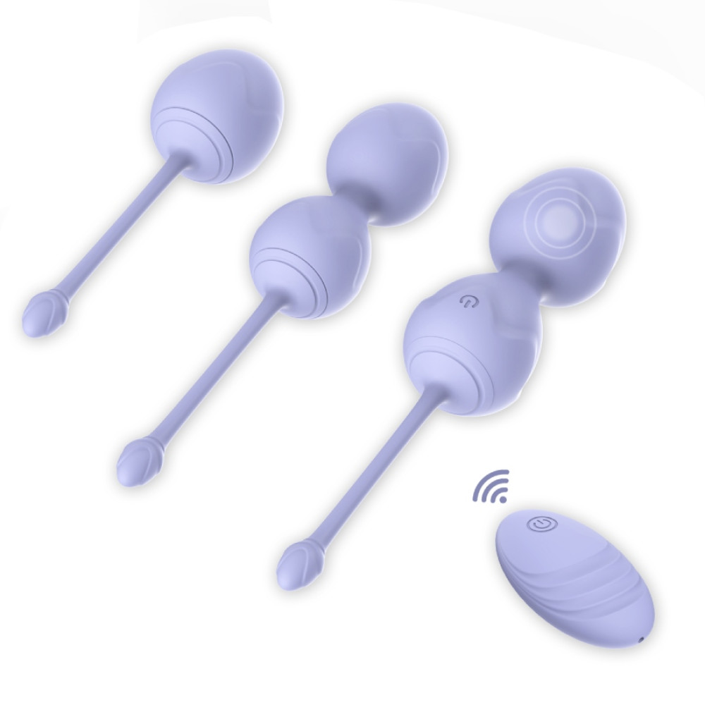 Набор вагинальных виброшариков Every Night Toys Lela с пультом, фиолетовый, 3 шт (341025), zoom