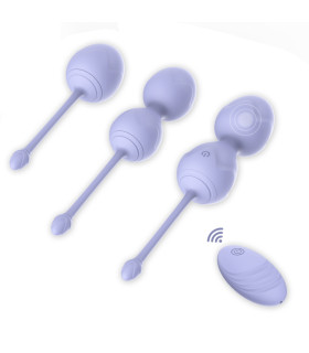 Набор вагинальных виброшариков Every Night Toys Lela с пультом, фиолетовый, 3 шт - No Taboo
