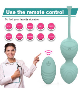 Набор вагинальных виброшариков Every Night Toys Hailey с пультом, светло-бирюзовый, 4 шт - No Taboo