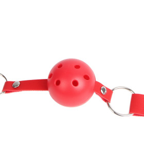 Кляп-шарик Star Night регулируемый, с отверстиями, красный - No Taboo