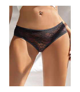 Кружевные трусики Star Night с интимным доступом, чёрные, S - No Taboo