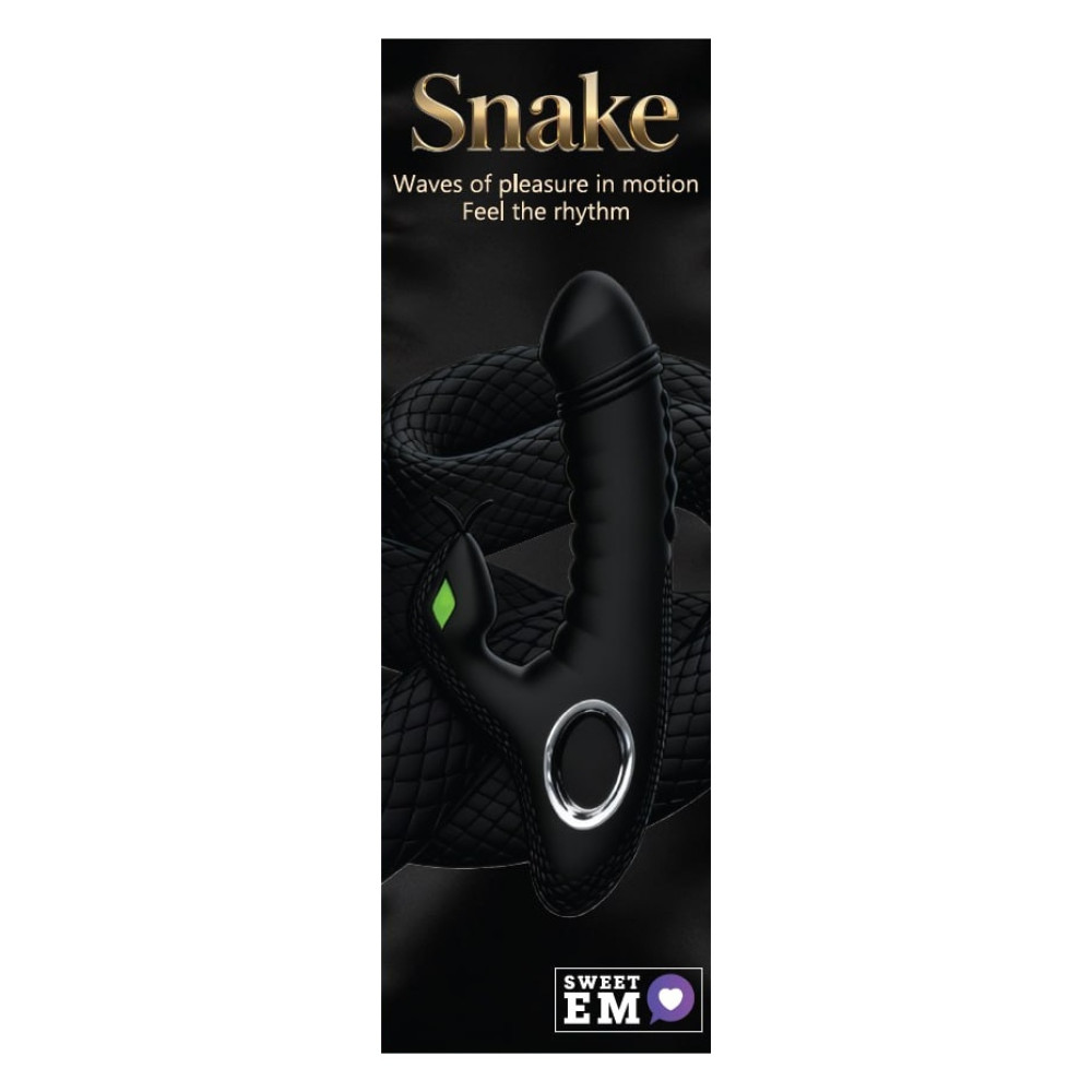Вибратор-кролик Sweet Em Черная Змея, черный, 19 х 3.8 см (338258), zoom