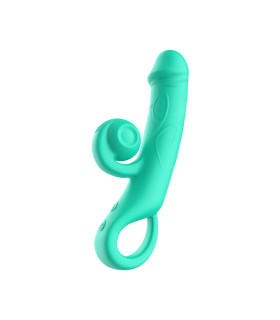 Вибратор-кролик Sweet Em Snabbit бирюзовый, 20 х 3,8 см - No Taboo