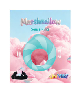 Эрекционное виброкольцо Univibe Marshmallow Sense Ring голубое, 7.4 х 6.7 см - No Taboo