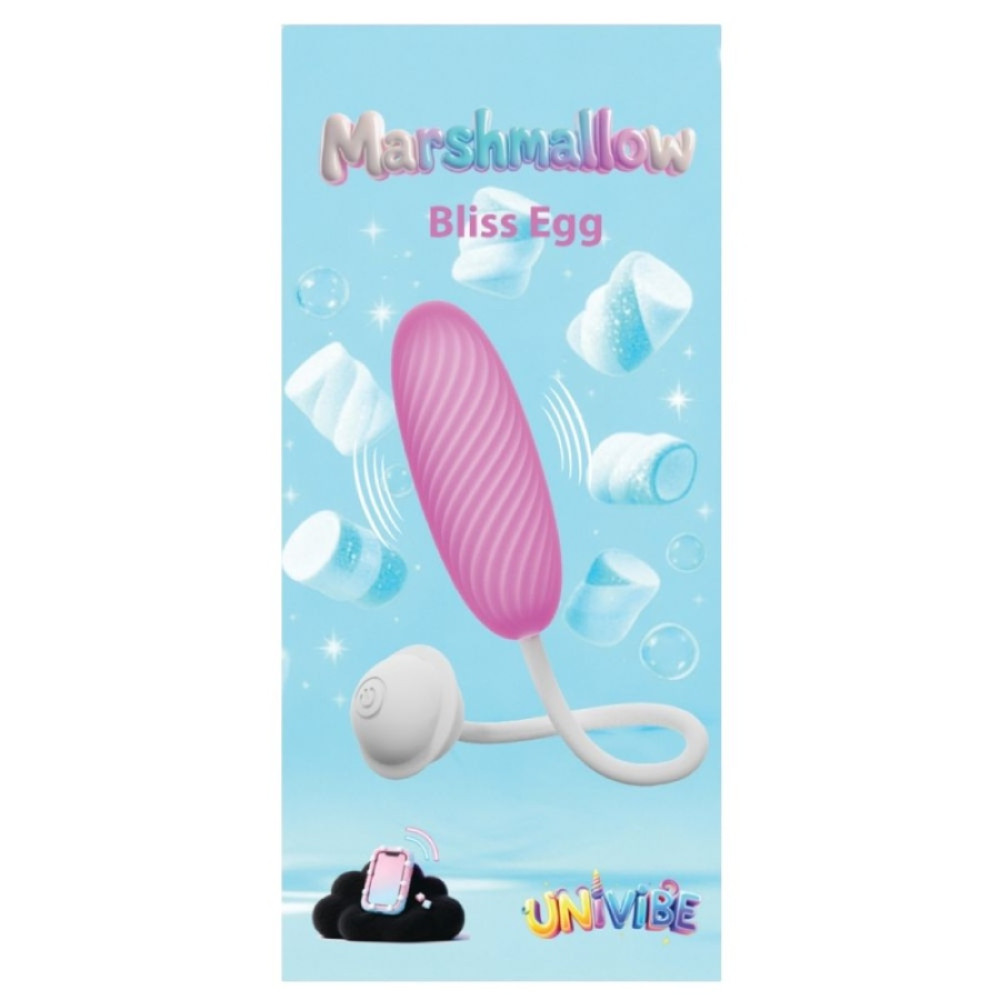 Виброяйцо Univibe Marshmallow Bliss Egg розовое, 14.7 х 3.8 см (338263), zoom