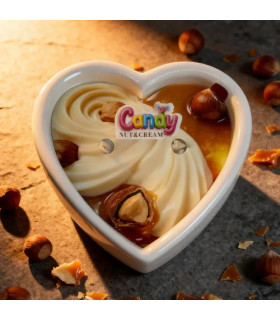 Массажная свеча с ароматом орехового крема, 70 мл, Candy Nut Cream в форме сердца - No Taboo