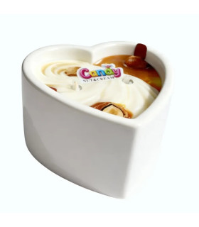 Массажная свеча с ароматом орехового крема, 70 мл, Candy Nut Cream в форме сердца - No Taboo