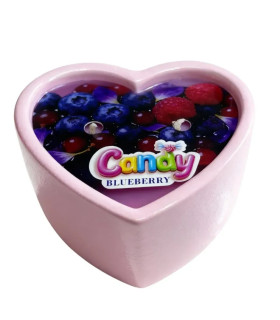 Массажная свеча с ароматом черники, 70 мл, Candy Blueberry в форме сердца - No Taboo