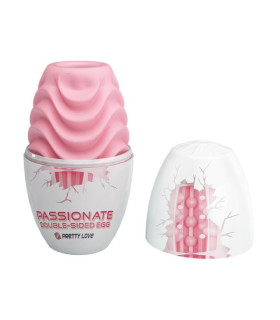 Мастурбатор яйцо Pretty Love двустороннее, рельефное, розовое, 8.6 х 4.6 см - No Taboo