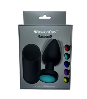 Анальная вибропробка 7 режимов Passion Play с LED-подсветкой 5 цветов, с пультом, чёрная, размер M - No Taboo