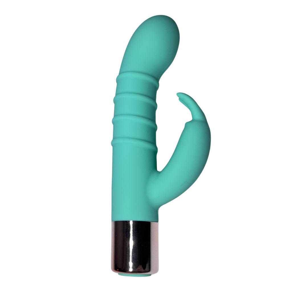 Вібратор-кролик Passion Play бірюзовий, 14.2 х 5.4 см (341305), zoom