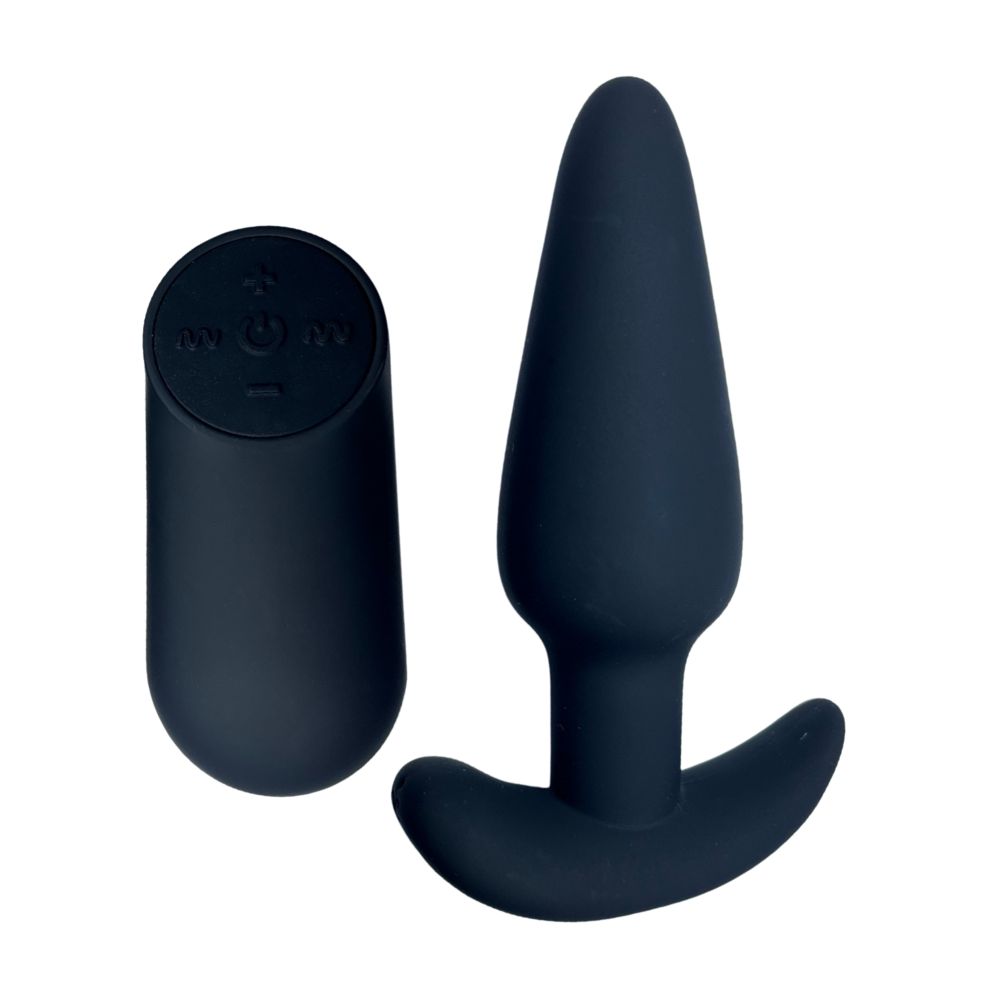 Анальний вібратор Passion Play з пультом, чорний, 10.5 х 6.4 см (341311), zoom