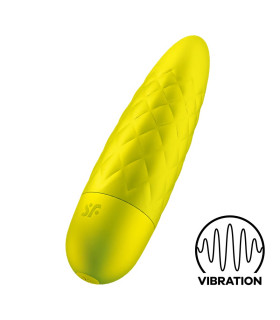 Вибропуля Satisfyer Ultra Power Bullet 5 рельєфная, жёлтая, 9.6 х 2.6 см - No Taboo