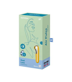 Вакуумный стимулятор Satisfyer Dual Love с вибрацией и приложением, жёлтый, 17.9 х 4.9 см - No Taboo