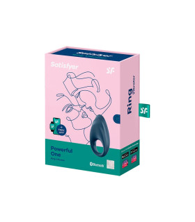 Эрекционное виброкольцо Satisfyer Powerful One с приложением, синее, 9 х 4.5 см - No Taboo