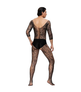 Комбинезон мужской Star Night с доступом, в сеточку, черный, XS-M - No Taboo