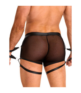 Мужские трусы полупрозрачные Star Night с ограничителями для рук, черные, M - No Taboo