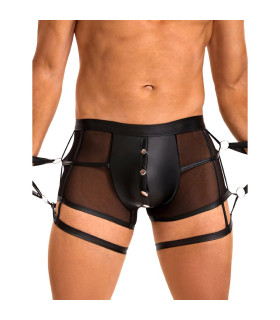 Мужские трусы полупрозрачные Star Night с ограничителями для рук, черные, M - No Taboo