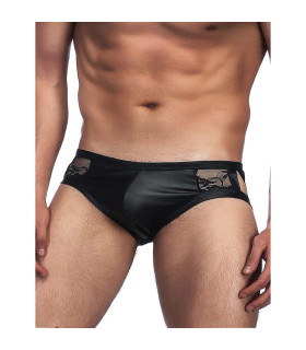 Трусы мужские Star Night с кружевом и вырезами, черные, M - No Taboo