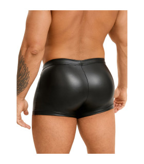 Мужские трусы-боксеры Star Night с имитацией кожи, черные, М - No Taboo