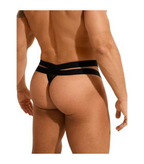 Мужские стринги в сеточку Star Night на двойной резинке, черные, S - No Taboo