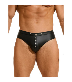 Мужские трусы с заклепками Star Night с имитацией кожи, черные, XL - No Taboo