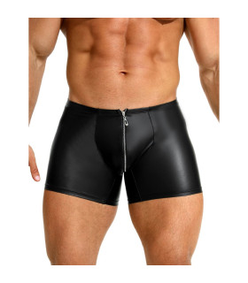 Трусы-боксёры на молнии Star Night с имитацией кожи, чёрные, L - No Taboo