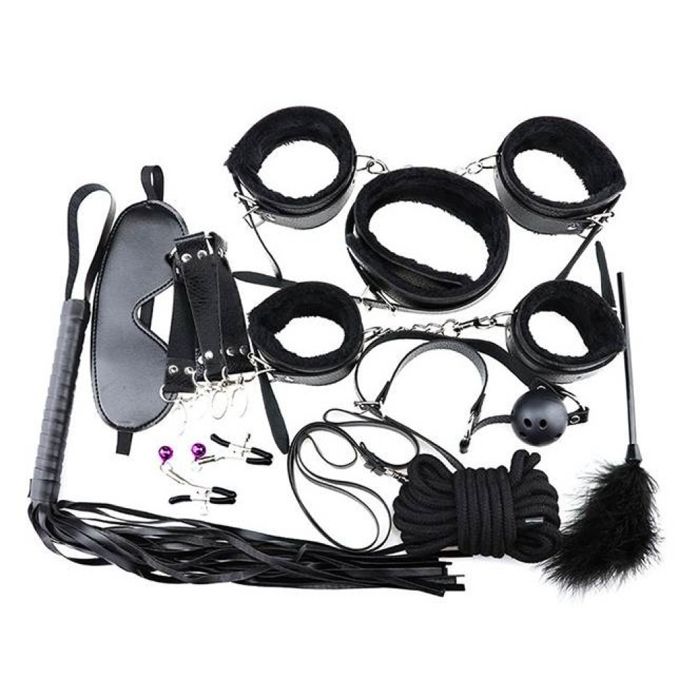Бондажный набор Star Night для БДСМ, черный, 11 предметов (341222), zoom