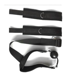 Бондаж за спину Star Night с кляпом и наручниками, черный, One Size - No Taboo