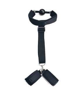 Бондаж за спину Star Night с кляпом и наручниками, черный, One Size - No Taboo
