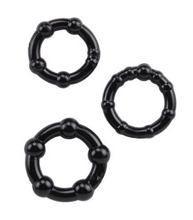 Набір ерекційних кілець Star Night чорний, 3 шт - No Taboo