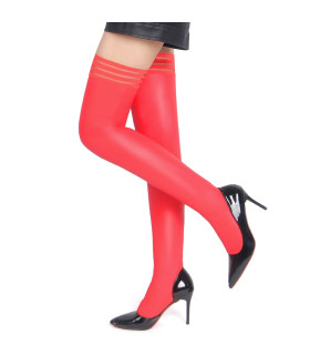 Эластичные чулки Star Night с имитацией кожи, красные, XS-M - No Taboo