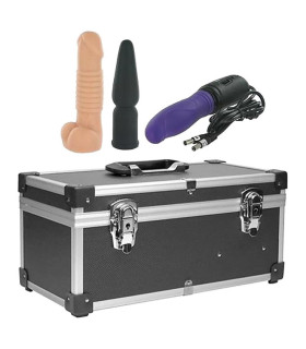 Портативная секс-машина Diva в чемодане, с пультом и тремя насадками Vac-U-Lock, черная - No Taboo
